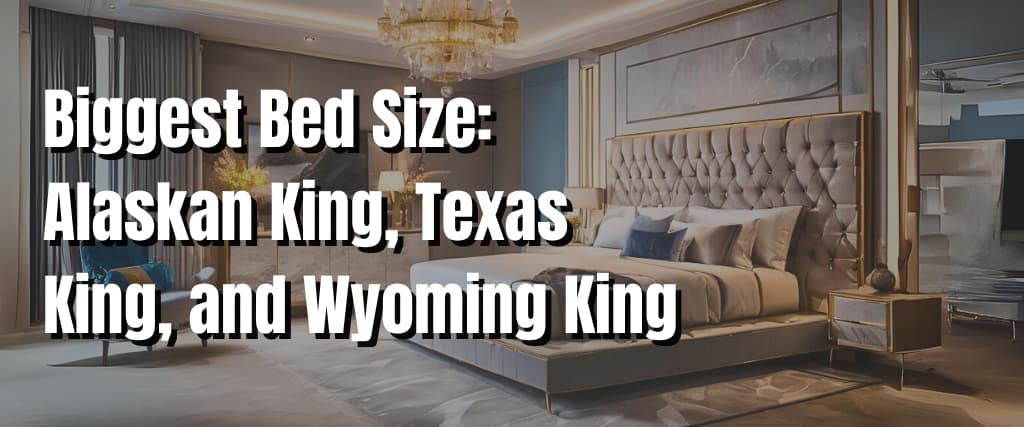 Biggest Bed Size Alaskan King, Texas King, and Wyoming King.